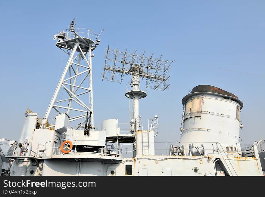 The destroyer fire control radar，which taken in the Chinese Navy Museum