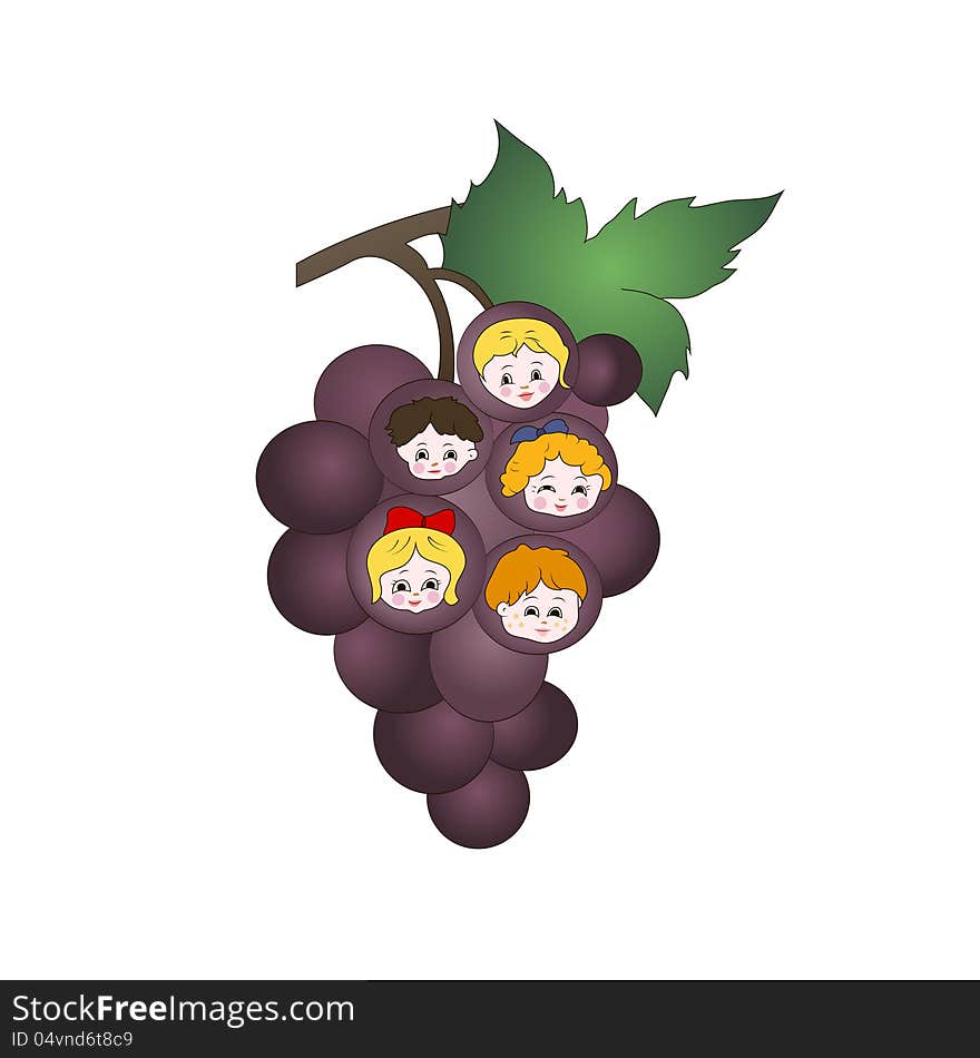 Kids on the grapes