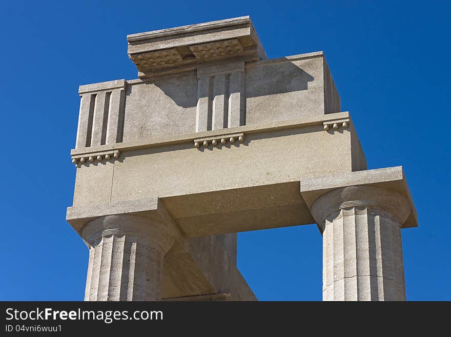 Acropolis of Lindos, Rhodes island, Ruins of the temple