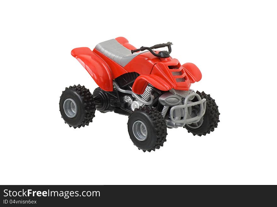 Children's toy quad bike red. Small copy. Children's toy quad bike red. Small copy.