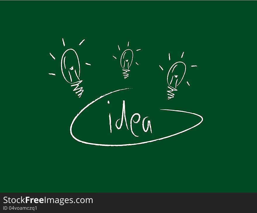 Illustration of an idea and the idea of ​​the article there is a fluorescent bulb