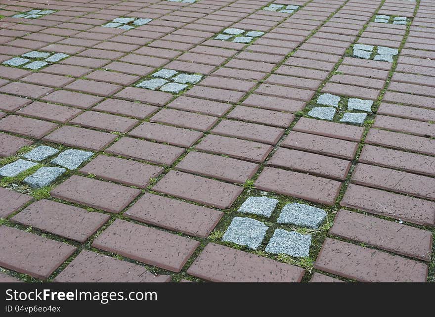 Background from street sett with granite stones