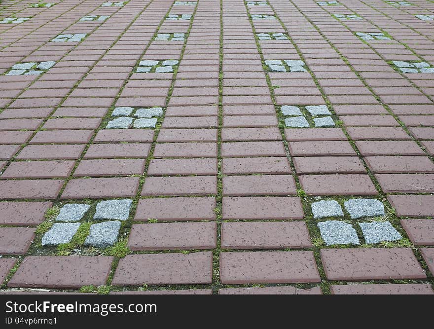 Background from street sett with granite stones