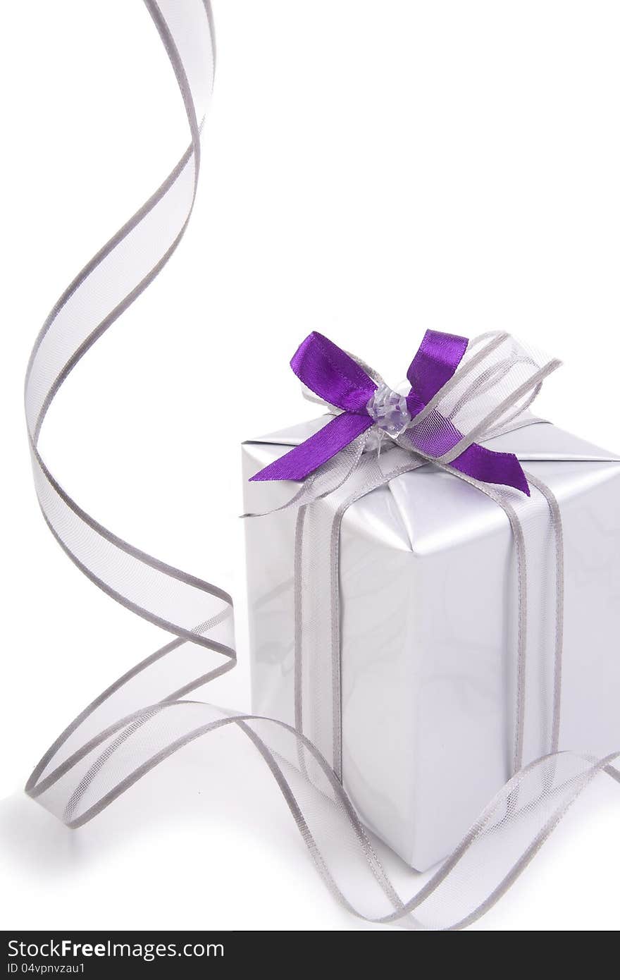 Present with silver ribbon