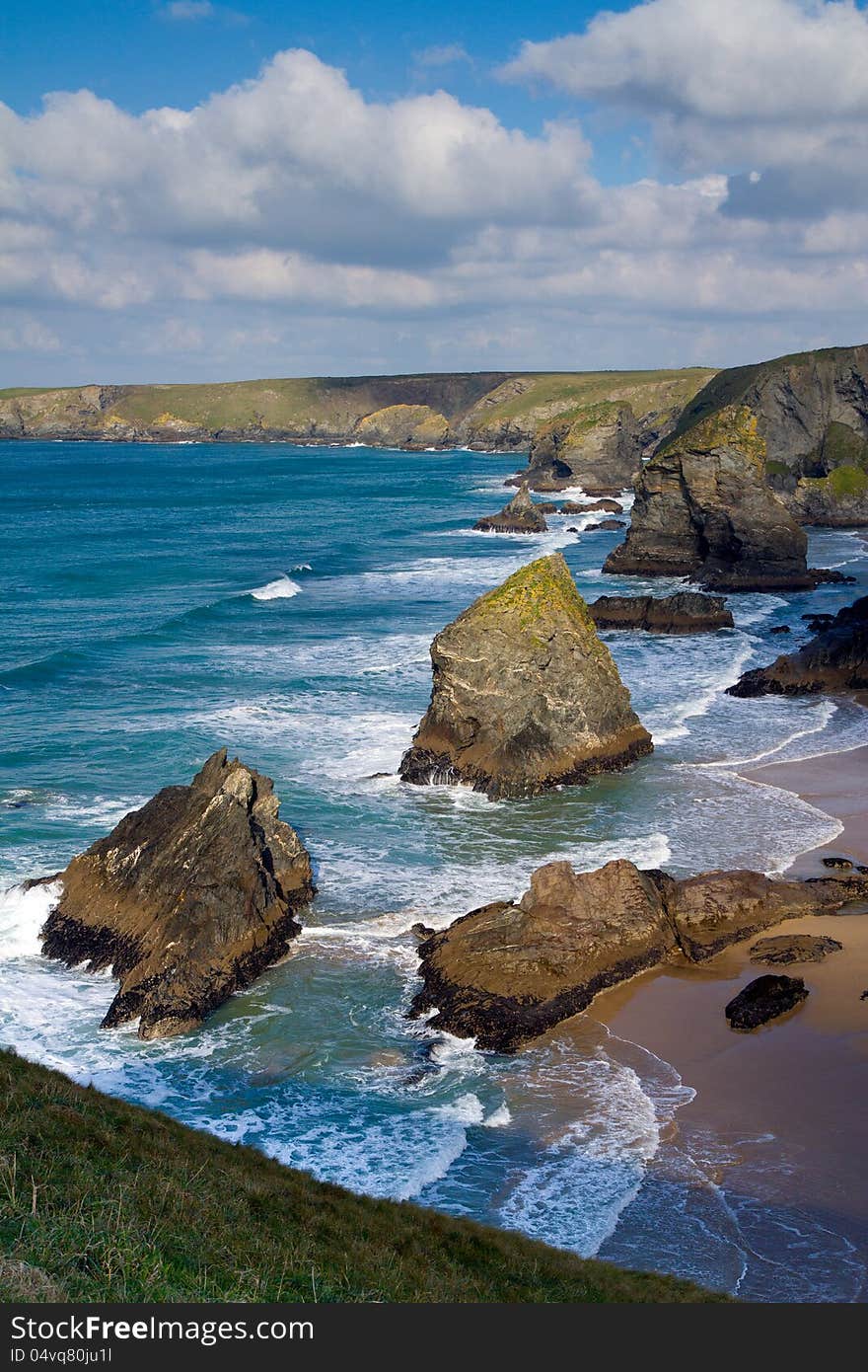 Bedruthan Steps Carnewas Cornwall England