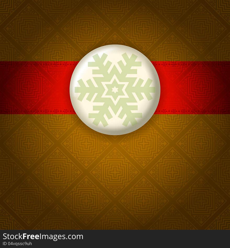 Classical style christmas background. Snowflake card.