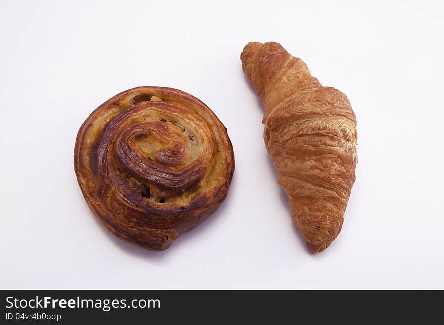 Pastries isolated on white