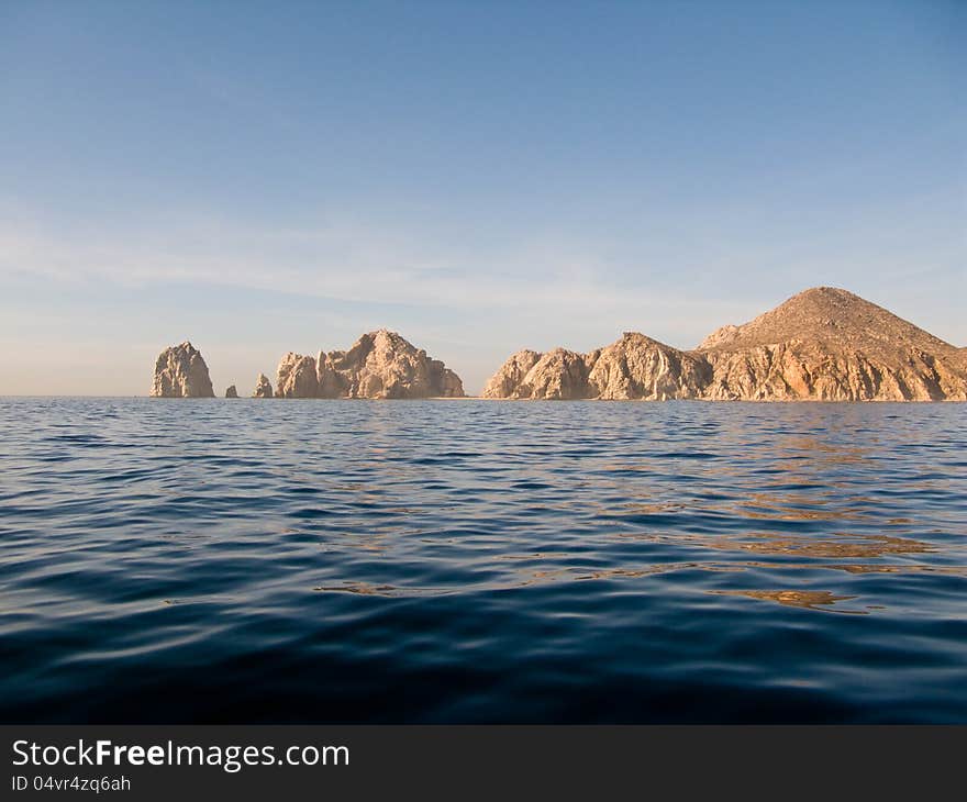 Scenic view of rocks at Cabo San Lucas