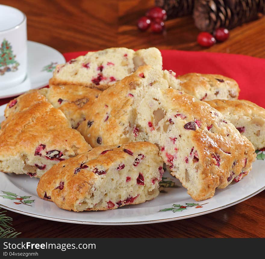 Plate Of Cranberry Scones