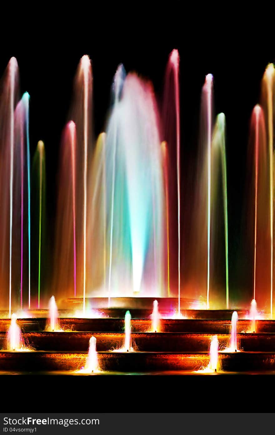 Colorful water fountain