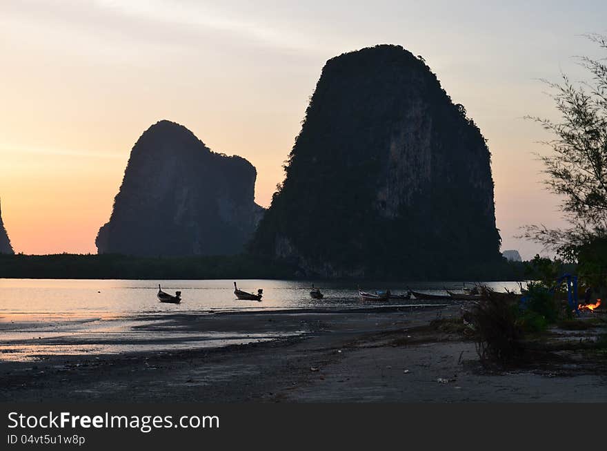 Sunset Fishing boat