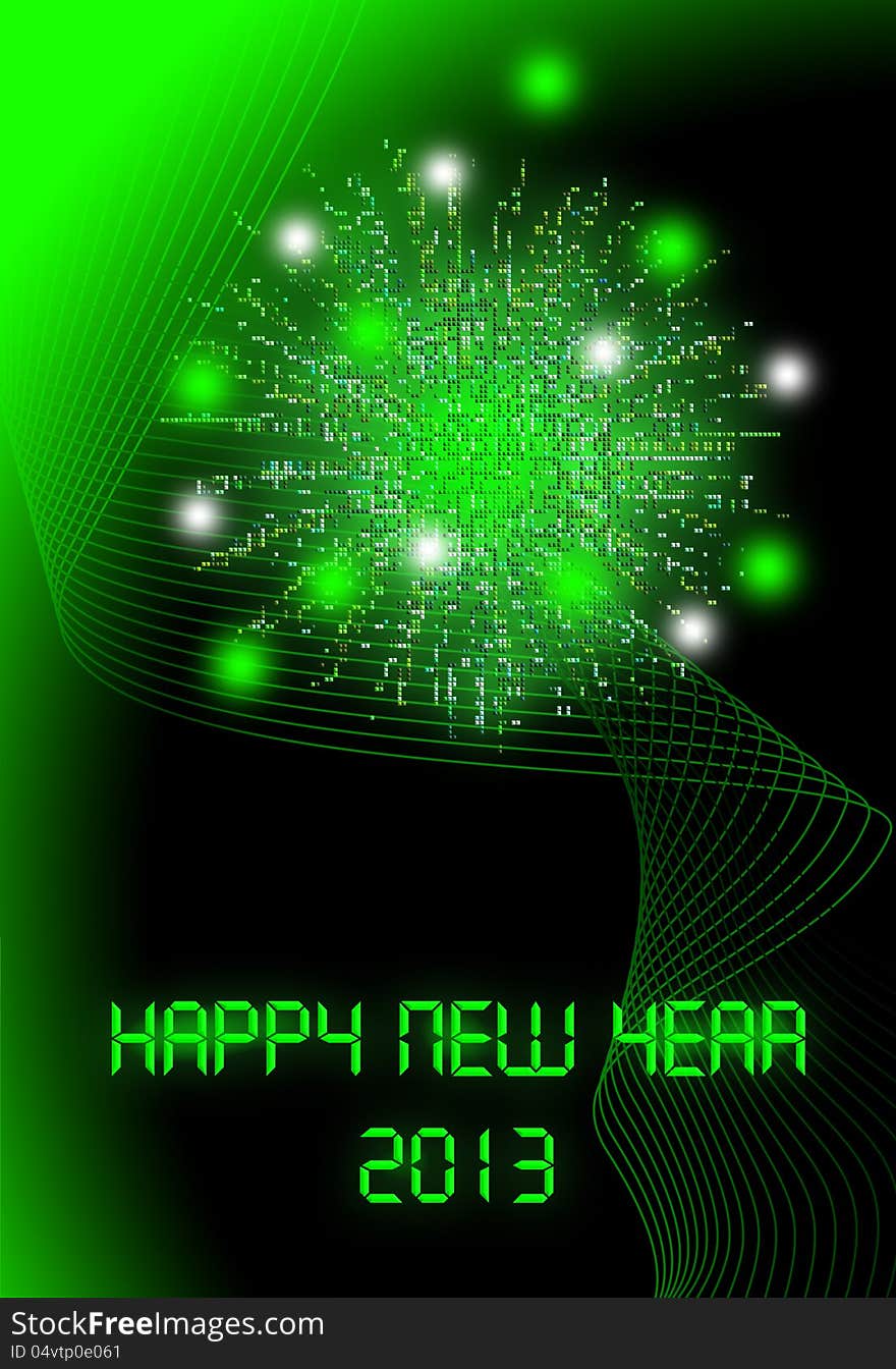 Happy new year 2013 card digital