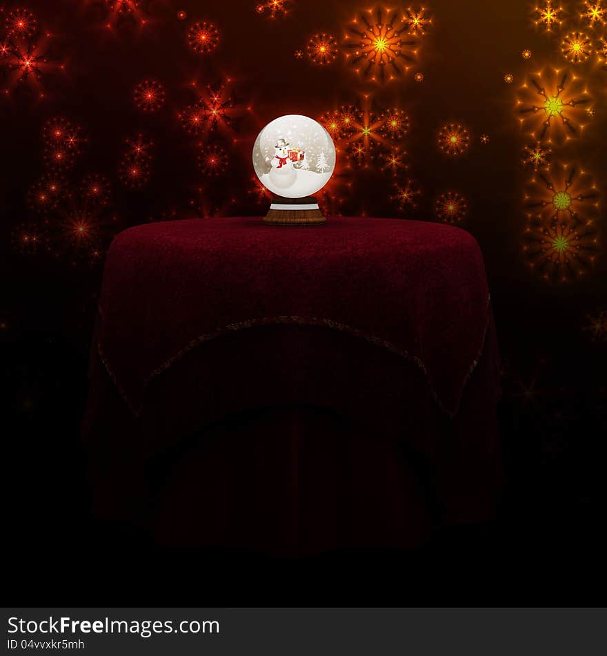 Crystal ball with snowman