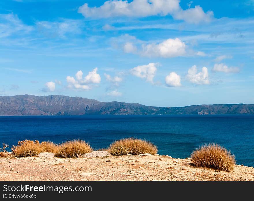 Beautiful cloudscape of Mediterranean shore