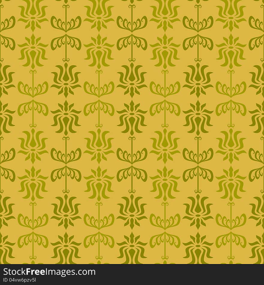 Abstract flowers seamles pattern. Vector