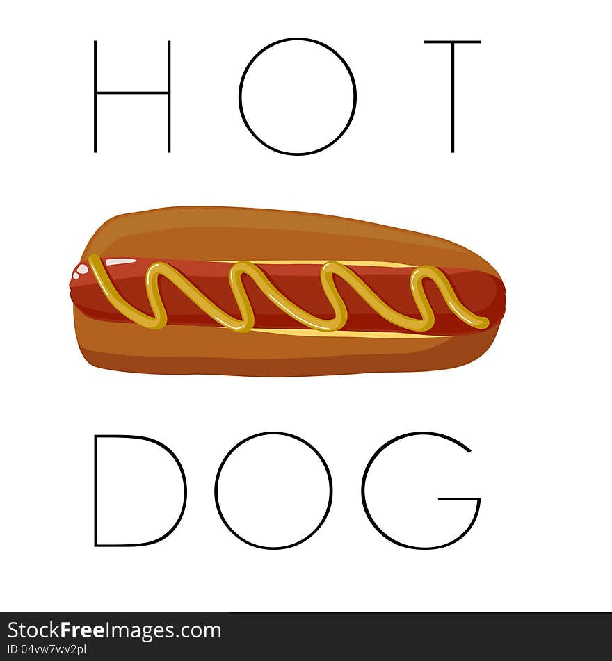 Hot dog illustration.