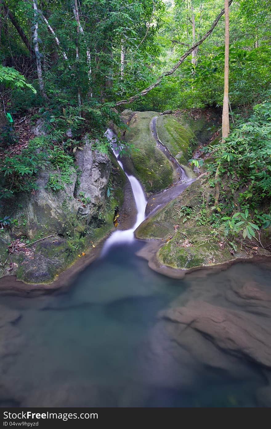 Deep forest waterfall  in Thailand