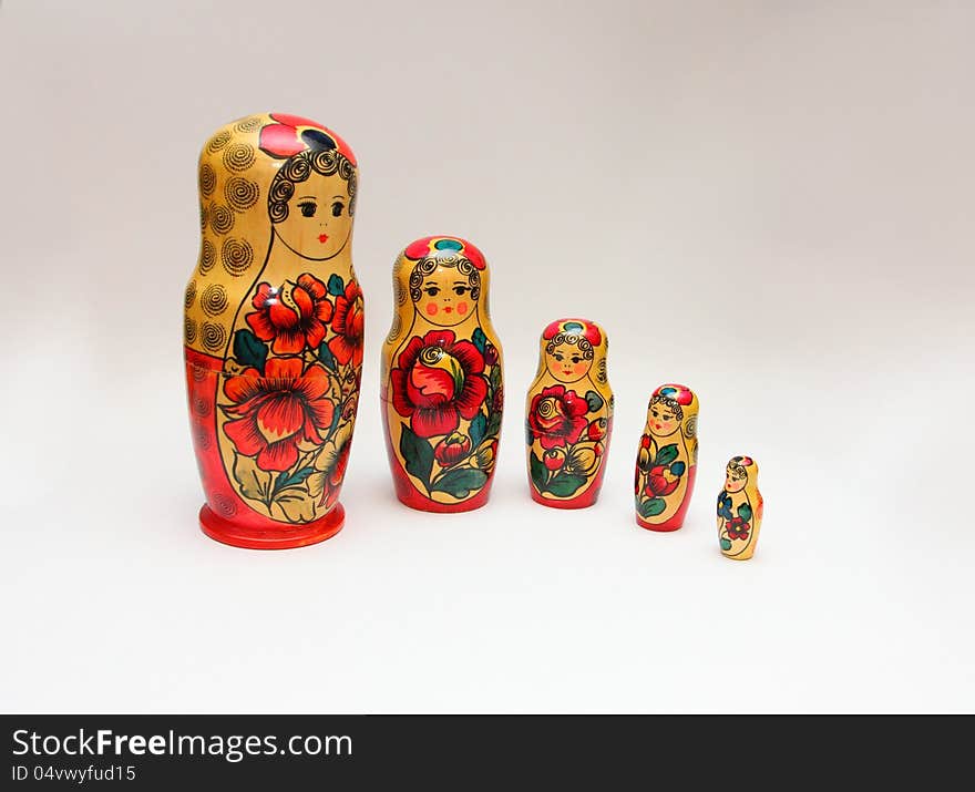 Russian Matroska Doll Family. Retro series doll's images. Russian Matroska Doll Family. Retro series doll's images.