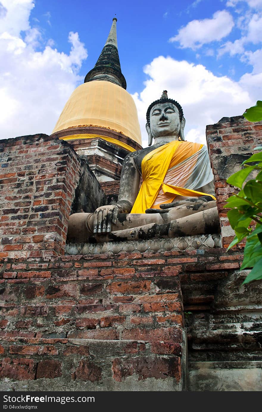 Buddha Statue With Blue Sky Background