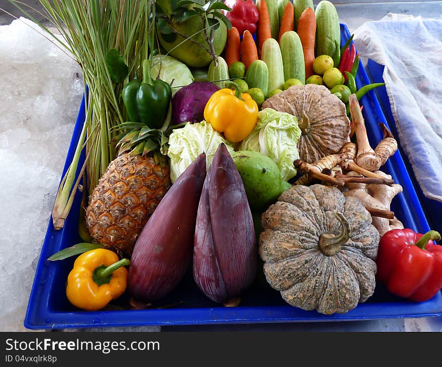 Assorted fresh fruits and vegetables