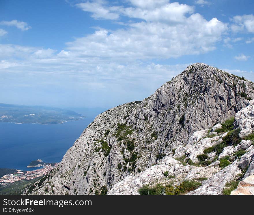 Picturesque sea bay and mountains in Horvatii