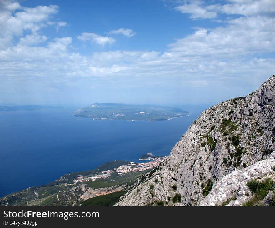 Picturesque sea bay and mountains in Horvatii