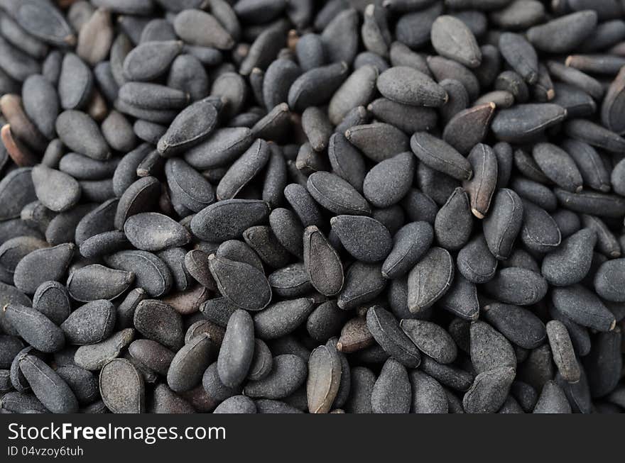 Black sesame seeds close-up