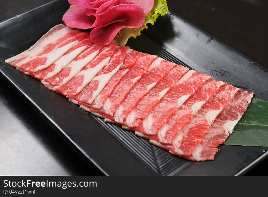 Chinese hot pot - Carpaccio and Radish flowers