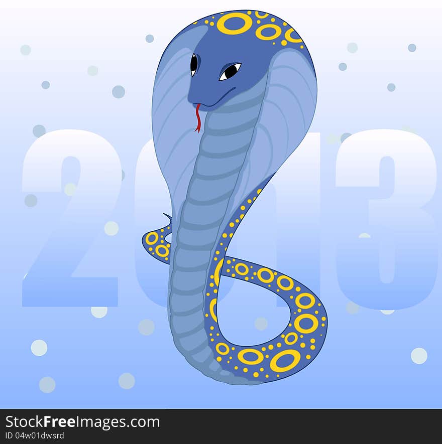 Vector background with blue cobra. Vector background with blue cobra