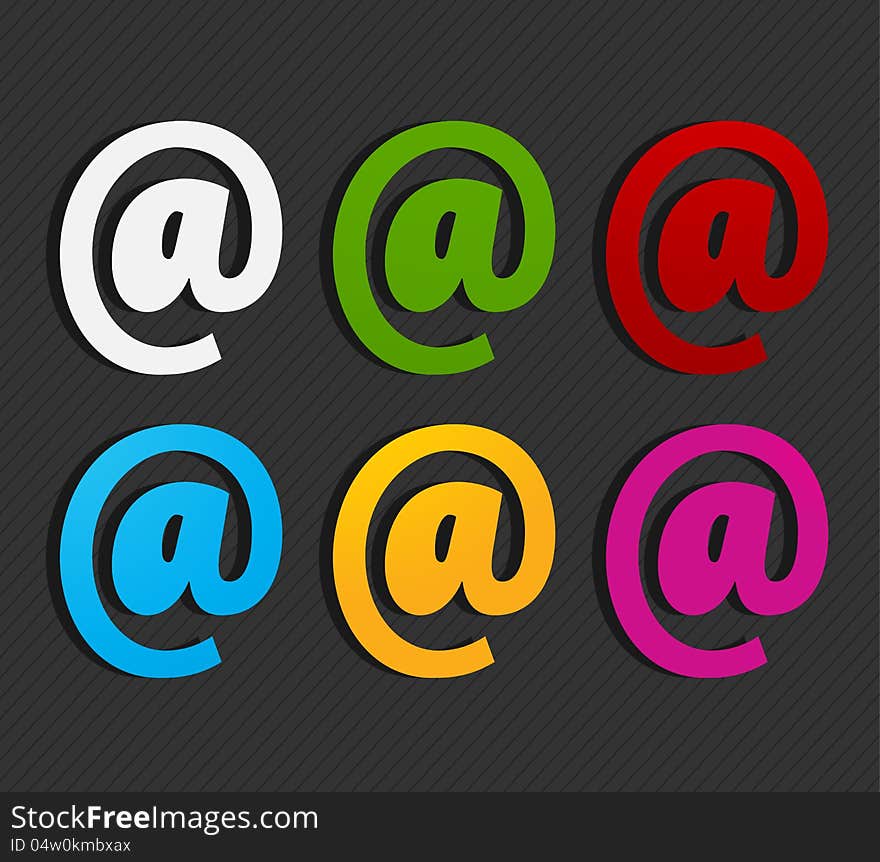 Colorful email labels concept abstract background