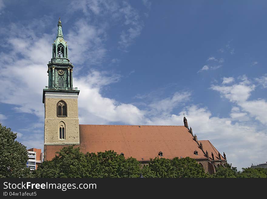 St Mary church in Berlin near Alexanderplatz