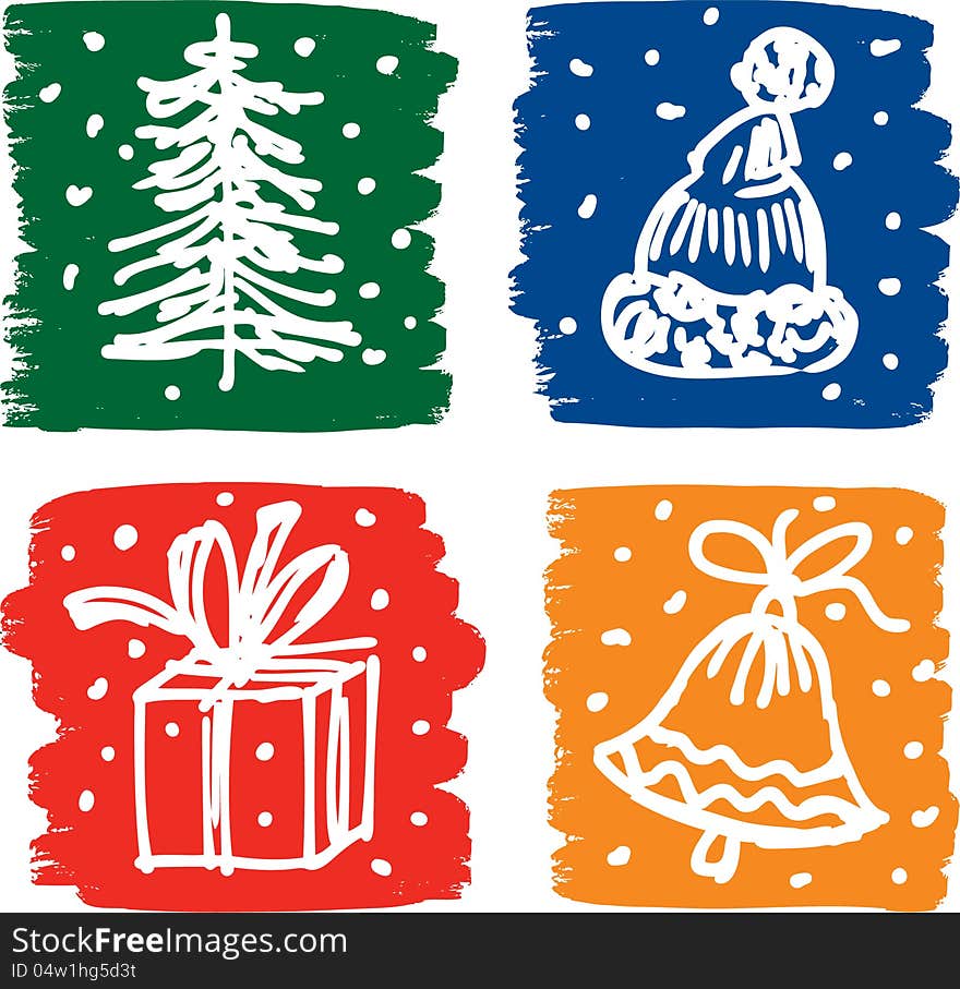 Vector image of a different christmas symbols. Vector image of a different christmas symbols.