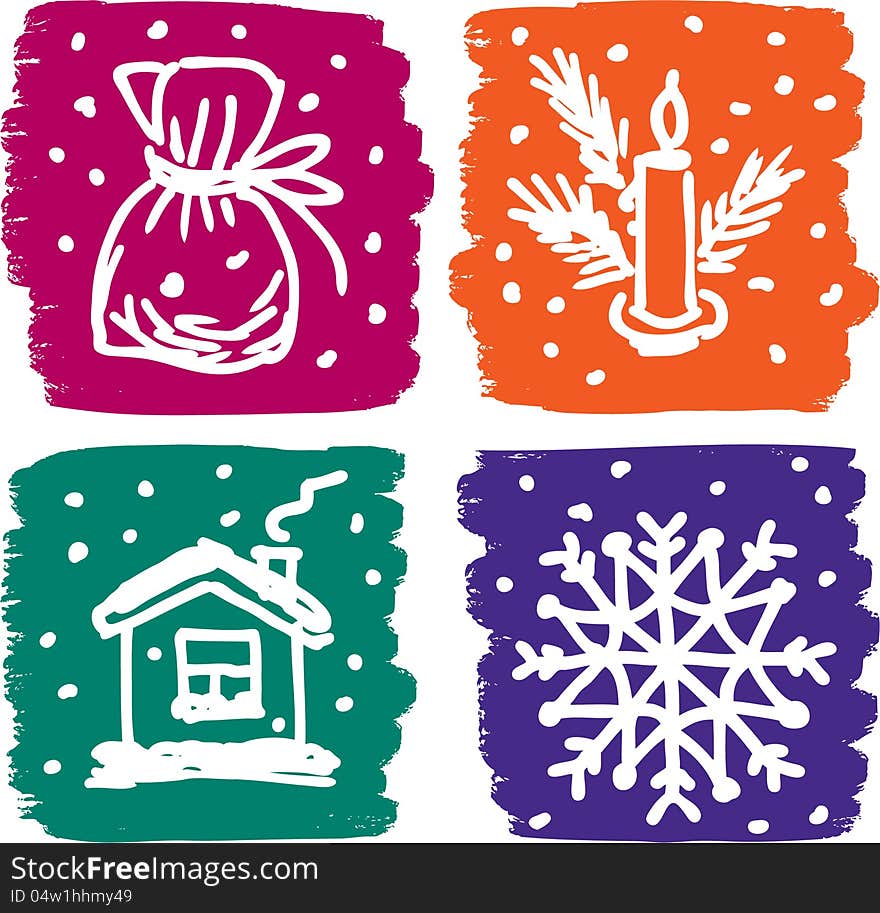 Vector image of a different christmas symbols. Vector image of a different christmas symbols.