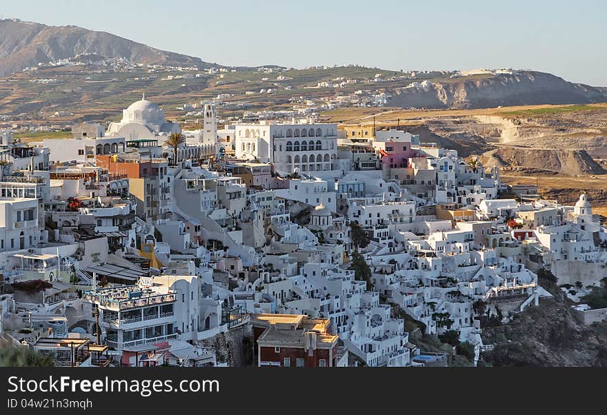 Santorini s Unique View at sunrise. Greece.