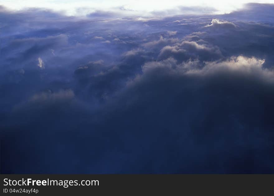 Flight above the thunder clouds.