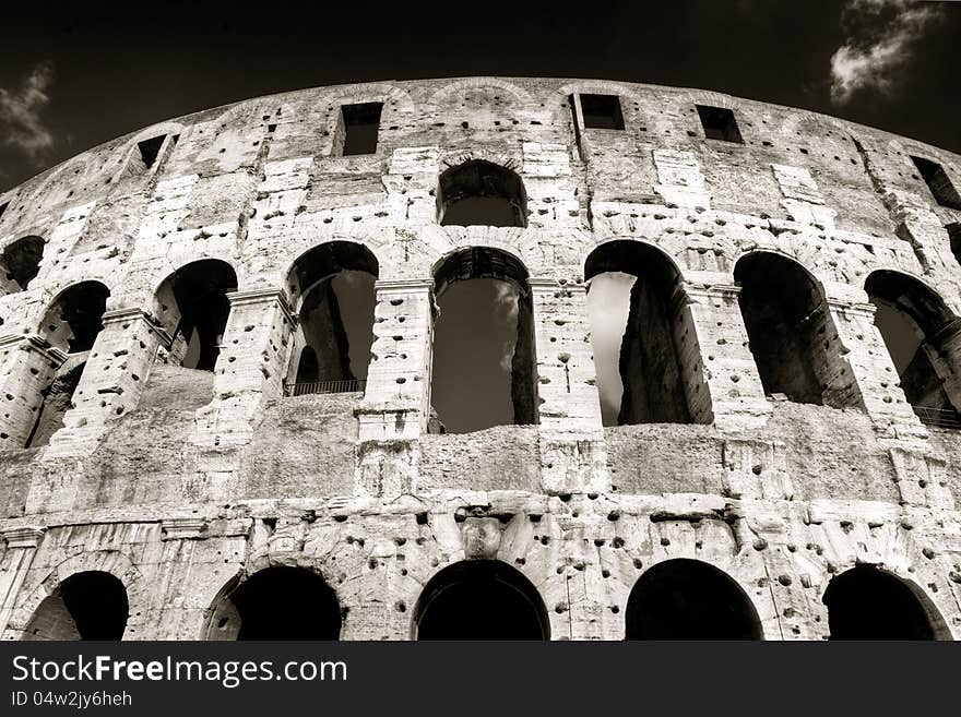 Ruin of Colosseum in Rome, Italy