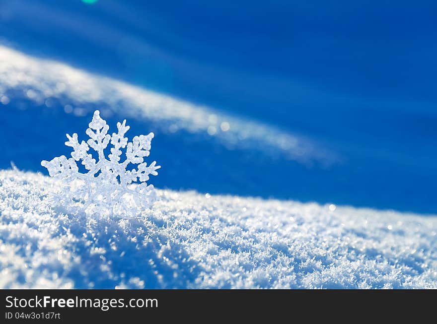 Snowflake in the sun. Festive beautiful background. Snowflake in the sun. Festive beautiful background.