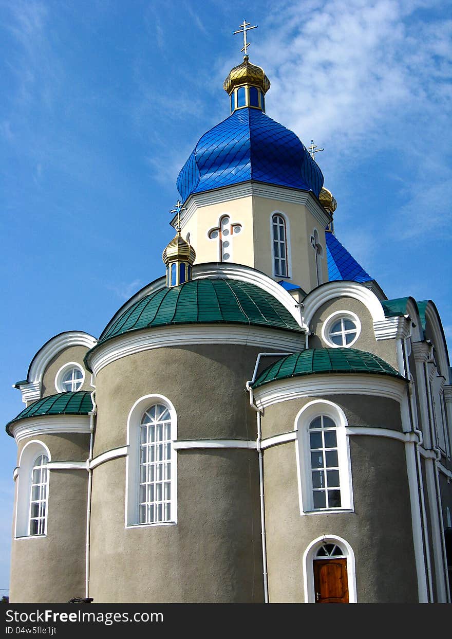 Beautiful church on a background of the blue sky. Beautiful church on a background of the blue sky