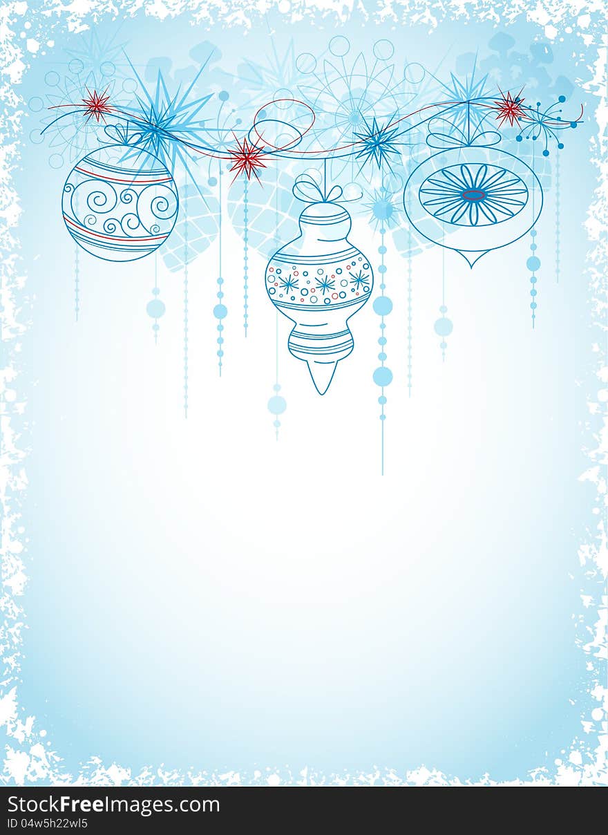 Christmas card with decorations