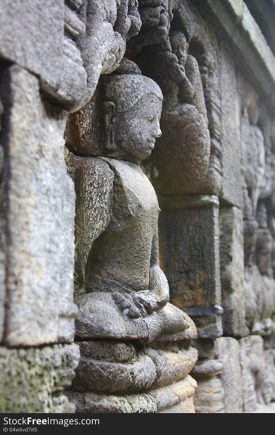 The stone relief of bodhisatva found in borobudur Indonesia. The stone relief of bodhisatva found in borobudur Indonesia