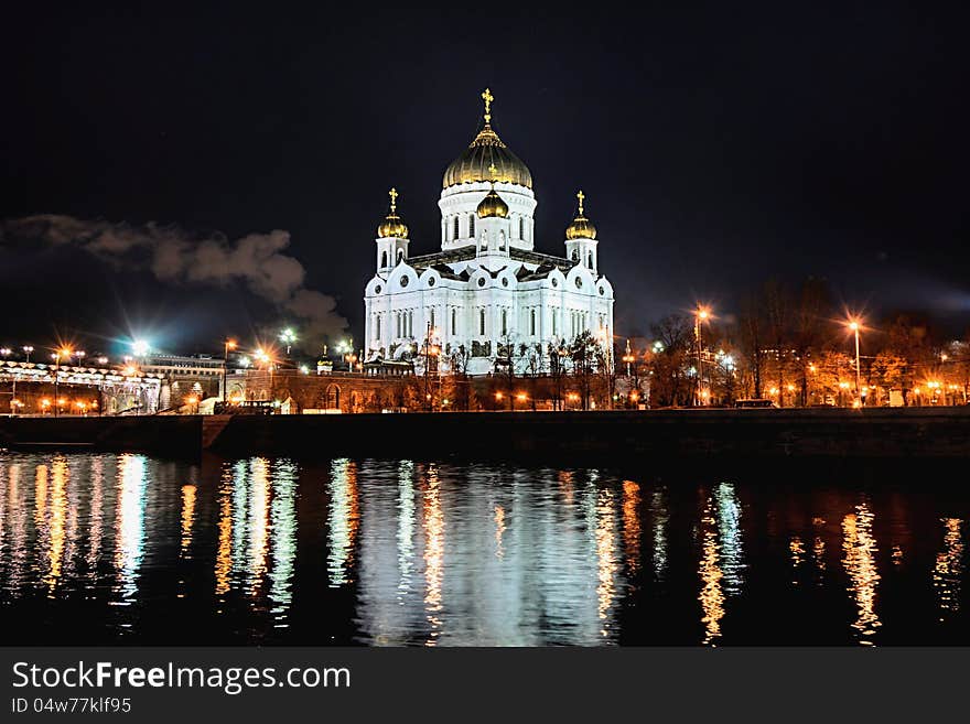 Cathedral of the Redeemer night embankment