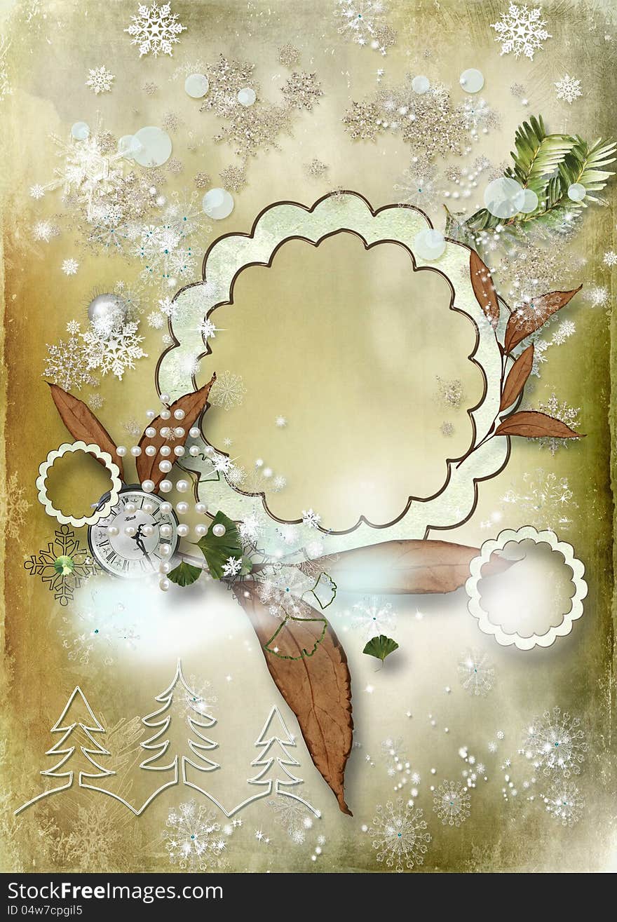 Art vintage Christmas greeting card. Art vintage Christmas greeting card