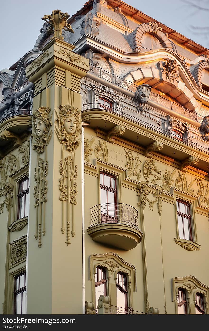 Fragments after the restoration of a historic building on Deribasovskaya Odessa. Fragments after the restoration of a historic building on Deribasovskaya Odessa