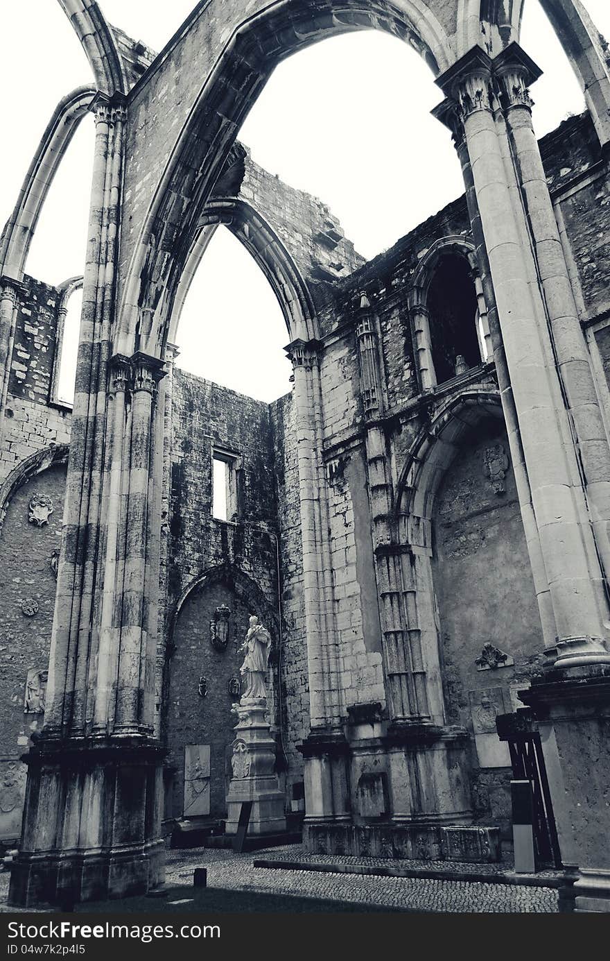 Gothic Arcade In Lisbon