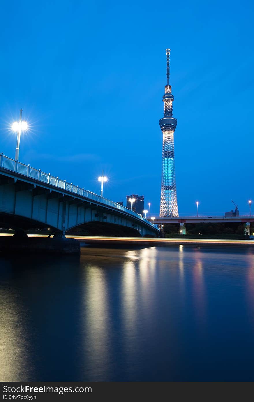 Tokyo sky tree is the world's tallest free-standing broadcasting tower ,it was finally decided on 634m