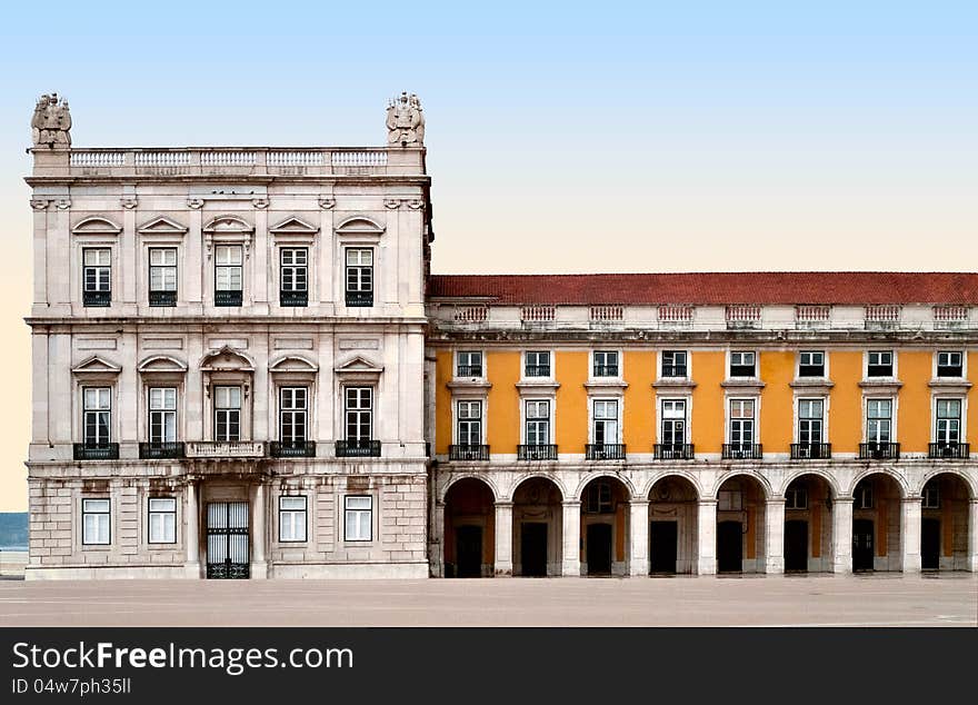 Fragment of the Ribeira Palace in Lisbon, Portugal