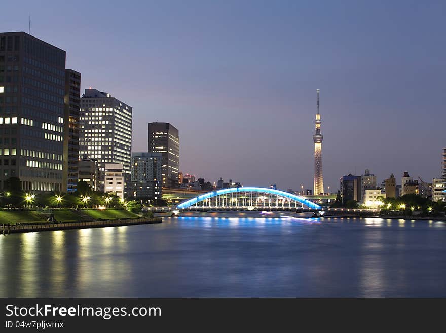 Tokyo sky tree is the world's tallest free-standing broadcasting tower ,it was finally decided on 634m