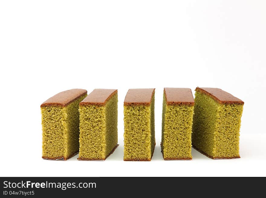 Sponge cake , Green tea