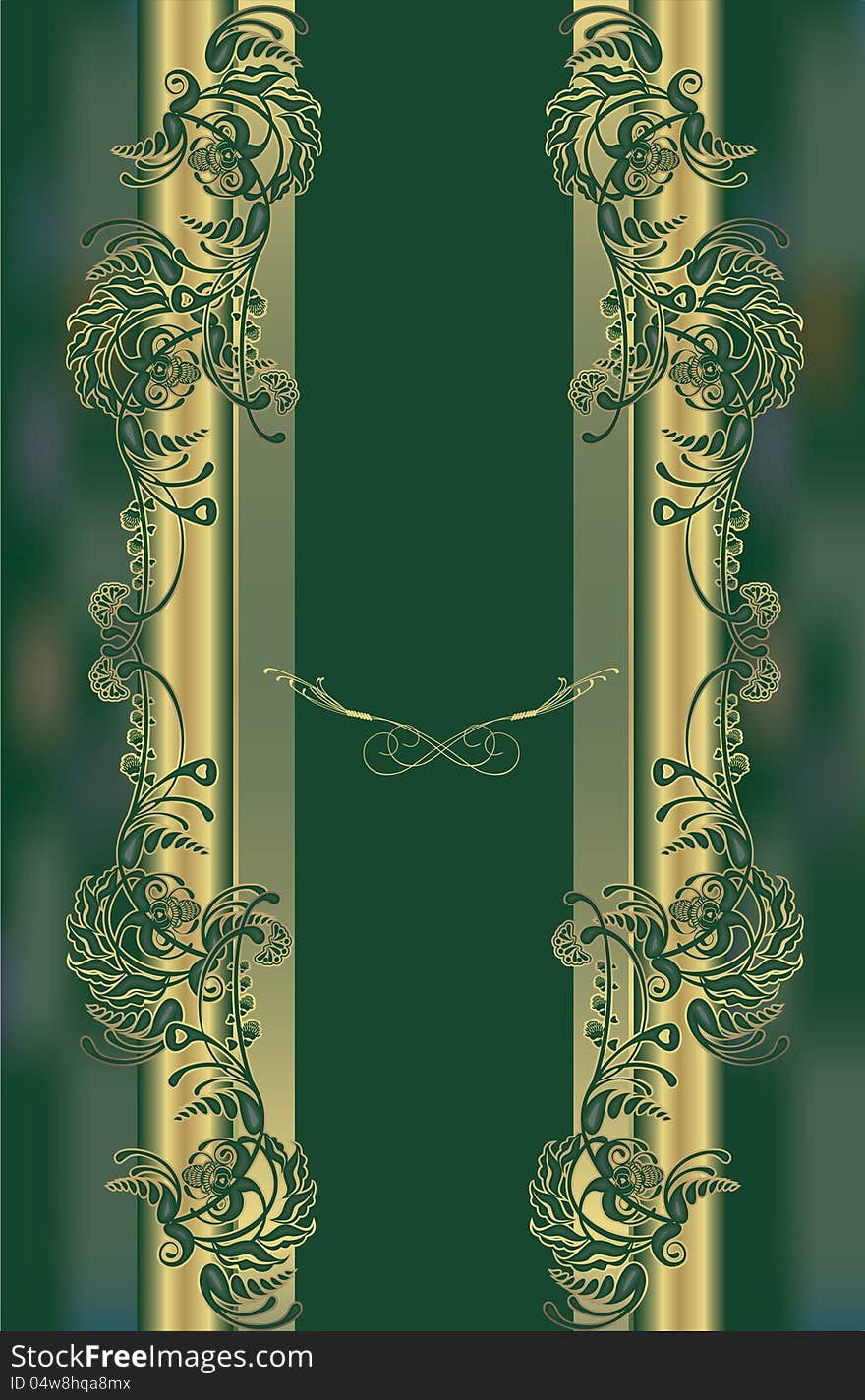 Menu, floral design green, vintage. Menu, floral design green, vintage