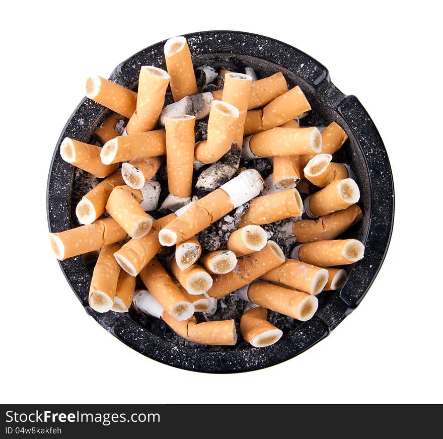 Ashtray full of cigarettes